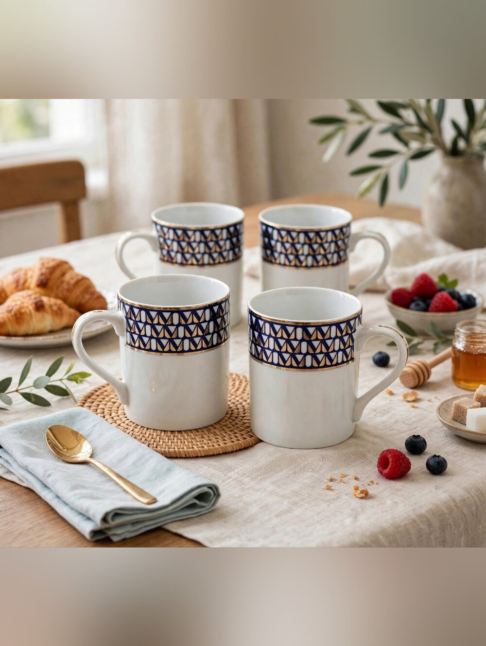 Set of 4 TIFFANY & CO Millenium Mugs